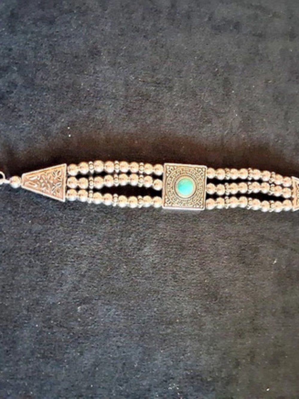 Turquoise Look Stone Statement Bracelet